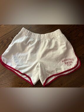 Brandy Melville White Athletic Shorts with Red Trim